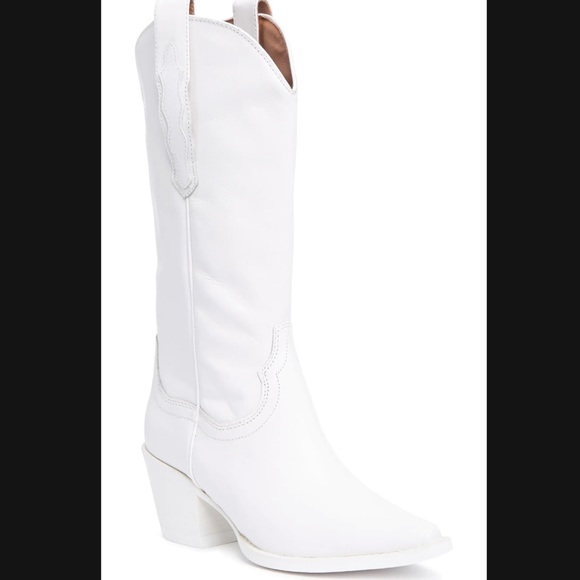 Jeffrey Campbell Shoes - Jeffrey Campbell White Floured Western Boots